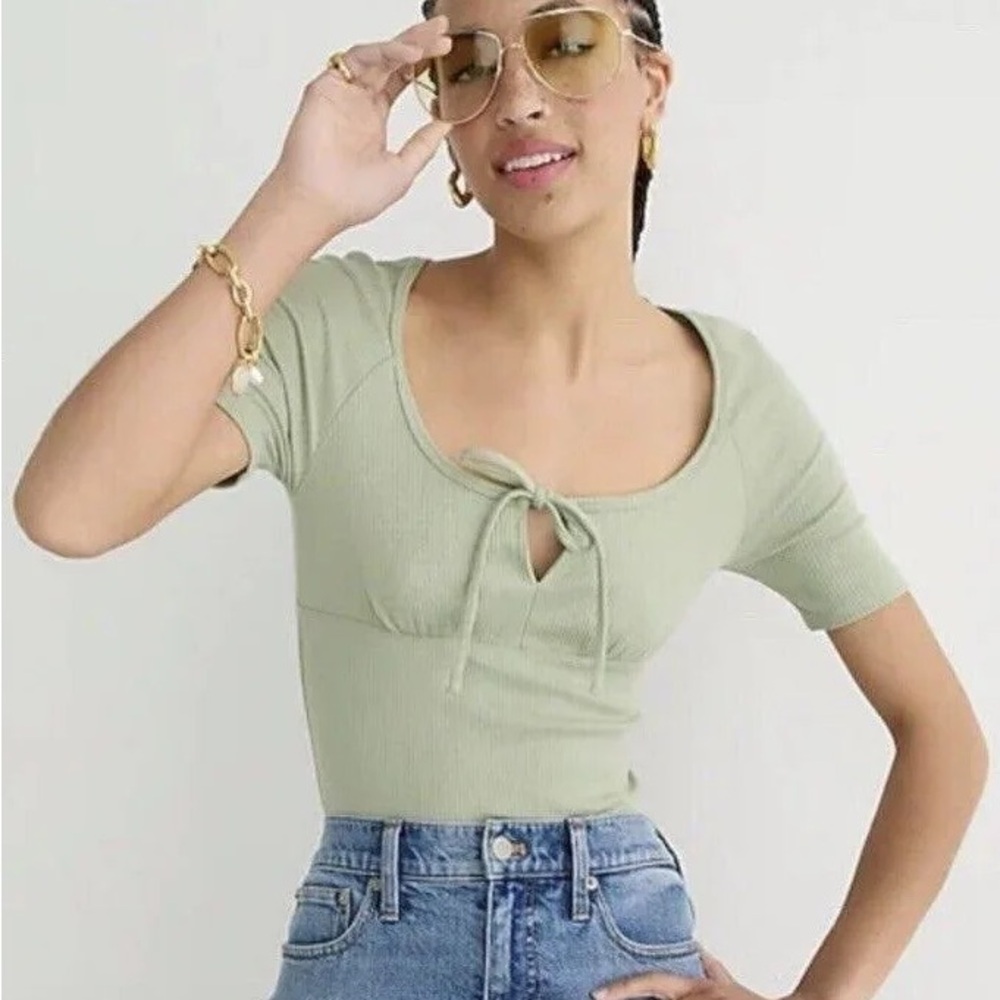 Women's Green Ribbed Top